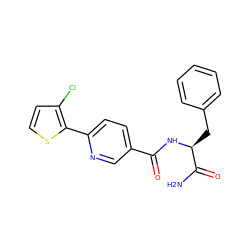 NC(=O)[C@H](Cc1ccccc1)NC(=O)c1ccc(-c2sccc2Cl)nc1 ZINC000199000219