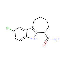 NC(=O)[C@H]1CCCCc2c1[nH]c1ccc(Cl)cc21 ZINC000000499303