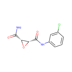 NC(=O)[C@H]1O[C@H]1C(=O)Nc1cccc(Cl)c1 ZINC000299861885