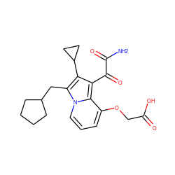 NC(=O)C(=O)c1c(C2CC2)c(CC2CCCC2)n2cccc(OCC(=O)O)c12 ZINC000013758495