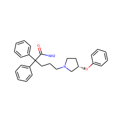 NC(=O)C(CCCN1CC[C@H](Oc2ccccc2)C1)(c1ccccc1)c1ccccc1 ZINC000073139119