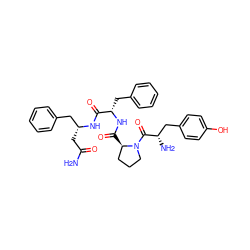 NC(=O)C[C@H](Cc1ccccc1)NC(=O)[C@H](Cc1ccccc1)NC(=O)[C@@H]1CCCN1C(=O)[C@@H](N)Cc1ccc(O)cc1 ZINC000299856448