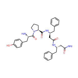 NC(=O)C[C@H](Cc1ccccc1)NC(=O)C[C@H](Cc1ccccc1)NC(=O)[C@@H]1CCCN1C(=O)[C@@H](N)Cc1ccc(O)cc1 ZINC000096921682