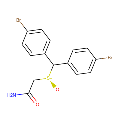 NC(=O)C[S@+]([O-])C(c1ccc(Br)cc1)c1ccc(Br)cc1 ZINC000066076738