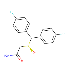 NC(=O)C[S@+]([O-])C(c1ccc(F)cc1)c1ccc(F)cc1 ZINC000066077054