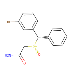 NC(=O)C[S@@+]([O-])[C@@H](c1ccccc1)c1cccc(Br)c1 ZINC000103246729