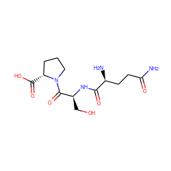 NC(=O)CC[C@H](N)C(=O)N[C@@H](CO)C(=O)N1CCC[C@H]1C(=O)O ZINC000036519727