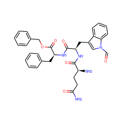 NC(=O)CC[C@H](N)C(=O)N[C@H](Cc1cn(C=O)c2ccccc12)C(=O)N[C@@H](Cc1ccccc1)C(=O)OCc1ccccc1 ZINC000026162960