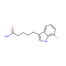 NC(=O)CCCCc1c[nH]c2c(F)cccc12 ZINC000095601112