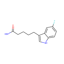 NC(=O)CCCCc1c[nH]c2ccc(F)cc12 ZINC000095601550