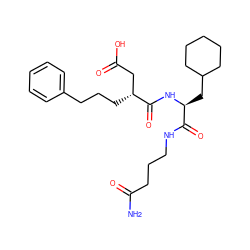 NC(=O)CCCNC(=O)[C@H](CC1CCCCC1)NC(=O)[C@H](CCCc1ccccc1)CC(=O)O ZINC000013558495