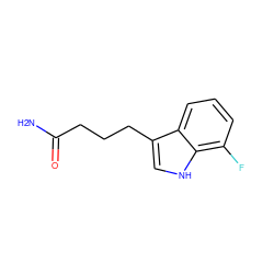 NC(=O)CCCc1c[nH]c2c(F)cccc12 ZINC000095601449