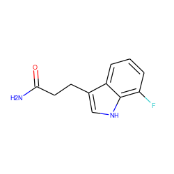 NC(=O)CCc1c[nH]c2c(F)cccc12 ZINC000095603624