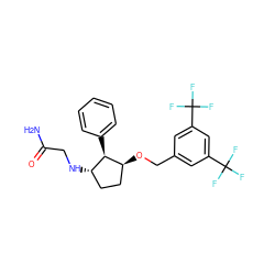 NC(=O)CN[C@H]1CC[C@H](OCc2cc(C(F)(F)F)cc(C(F)(F)F)c2)[C@@H]1c1ccccc1 ZINC000036324276