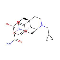 NC(=O)CN1CC[C@]23CCN(CC4CC4)[C@H](Cc4ccc(O)cc42)[C@@H]3C1 ZINC000169711848