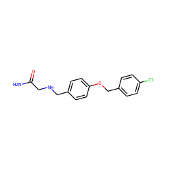 NC(=O)CNCc1ccc(OCc2ccc(Cl)cc2)cc1 ZINC000028711466