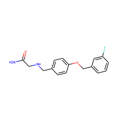 NC(=O)CNCc1ccc(OCc2cccc(F)c2)cc1 ZINC000028711465