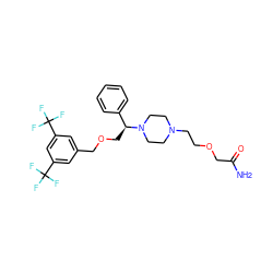 NC(=O)COCCN1CCN([C@@H](COCc2cc(C(F)(F)F)cc(C(F)(F)F)c2)c2ccccc2)CC1 ZINC000027517739