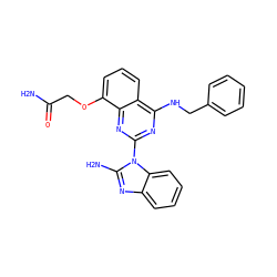 NC(=O)COc1cccc2c(NCc3ccccc3)nc(-n3c(N)nc4ccccc43)nc12 ZINC000219011840