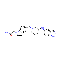 NC(=O)Cn1ccc2cc(CN3CCC[C@H](Nc4ccc5[nH]ncc5c4)C3)ccc21 ZINC000113823429