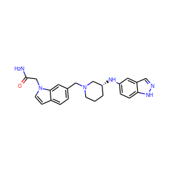 NC(=O)Cn1ccc2ccc(CN3CCC[C@@H](Nc4ccc5[nH]ncc5c4)C3)cc21 ZINC000114335941