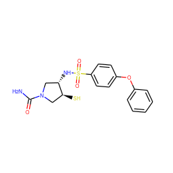 NC(=O)N1C[C@H](S)[C@@H](NS(=O)(=O)c2ccc(Oc3ccccc3)cc2)C1 ZINC000096270006