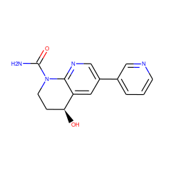 NC(=O)N1CC[C@H](O)c2cc(-c3cccnc3)cnc21 ZINC000221460834
