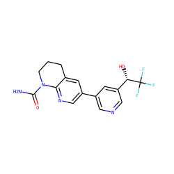 NC(=O)N1CCCc2cc(-c3cncc([C@H](O)C(F)(F)F)c3)cnc21 ZINC000221409271