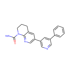 NC(=O)N1CCCc2cc(-c3cncc(-c4ccccc4)c3)cnc21 ZINC000221441079