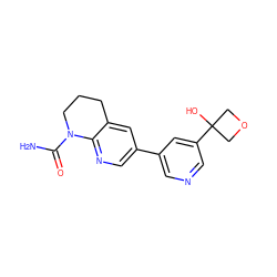 NC(=O)N1CCCc2cc(-c3cncc(C4(O)COC4)c3)cnc21 ZINC001772611349