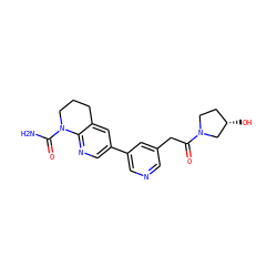 NC(=O)N1CCCc2cc(-c3cncc(CC(=O)N4CC[C@H](O)C4)c3)cnc21 ZINC001772636383