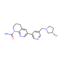 NC(=O)N1CCCc2cc(-c3cncc(CN4CC[C@H](O)C4)c3)cnc21 ZINC001772587160