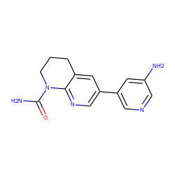 NC(=O)N1CCCc2cc(-c3cncc(N)c3)cnc21 ZINC001772629497