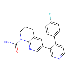 NC(=O)N1CCCc2cc(-c3cnccc3-c3ccc(F)cc3)cnc21 ZINC000221451413