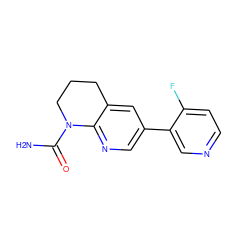 NC(=O)N1CCCc2cc(-c3cnccc3F)cnc21 ZINC000221446648