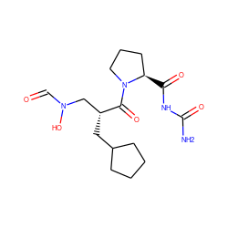 NC(=O)NC(=O)[C@@H]1CCCN1C(=O)[C@H](CC1CCCC1)CN(O)C=O ZINC000034873589