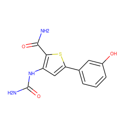 NC(=O)Nc1cc(-c2cccc(O)c2)sc1C(N)=O ZINC000034051058