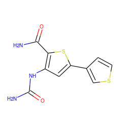 NC(=O)Nc1cc(-c2ccsc2)sc1C(N)=O ZINC000033967330