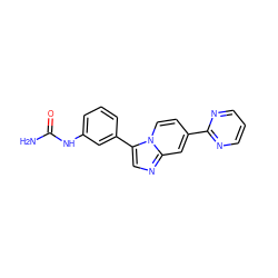 NC(=O)Nc1cccc(-c2cnc3cc(-c4ncccn4)ccn23)c1 ZINC000169704770