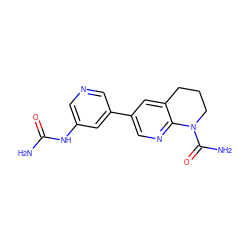 NC(=O)Nc1cncc(-c2cnc3c(c2)CCCN3C(N)=O)c1 ZINC000221403633