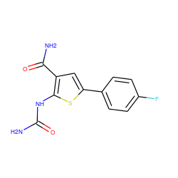 NC(=O)Nc1sc(-c2ccc(F)cc2)cc1C(N)=O ZINC000003960707