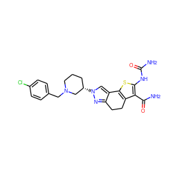 NC(=O)Nc1sc2c(c1C(N)=O)CCc1nn([C@H]3CCCN(Cc4ccc(Cl)cc4)C3)cc1-2 ZINC000066066173