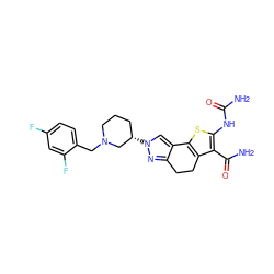 NC(=O)Nc1sc2c(c1C(N)=O)CCc1nn([C@H]3CCCN(Cc4ccc(F)cc4F)C3)cc1-2 ZINC000066066514