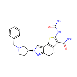 NC(=O)Nc1sc2c(c1C(N)=O)CCc1nn([C@H]3CCN(Cc4ccccc4)C3)cc1-2 ZINC000066079778