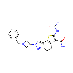 NC(=O)Nc1sc2c(c1C(N)=O)CCc1nn(C3CN(Cc4ccccc4)C3)cc1-2 ZINC000066074341