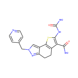 NC(=O)Nc1sc2c(c1C(N)=O)CCc1nn(Cc3ccncc3)cc1-2 ZINC000066074004