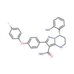 NC(=O)c1c(-c2ccc(Oc3ccc(F)cc3)cc2)nn2c1NCC[C@H]2c1ccccc1N ZINC001772576254