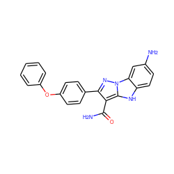 NC(=O)c1c(-c2ccc(Oc3ccccc3)cc2)nn2c1[nH]c1ccc(N)cc12 ZINC001772617136