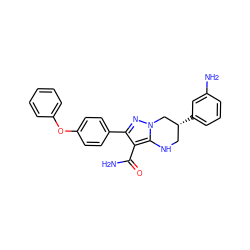 NC(=O)c1c(-c2ccc(Oc3ccccc3)cc2)nn2c1NC[C@@H](c1cccc(N)c1)C2 ZINC001772597802