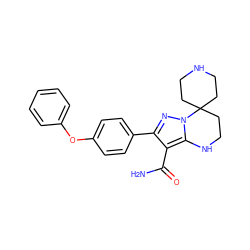 NC(=O)c1c(-c2ccc(Oc3ccccc3)cc2)nn2c1NCCC21CCNCC1 ZINC000081052791